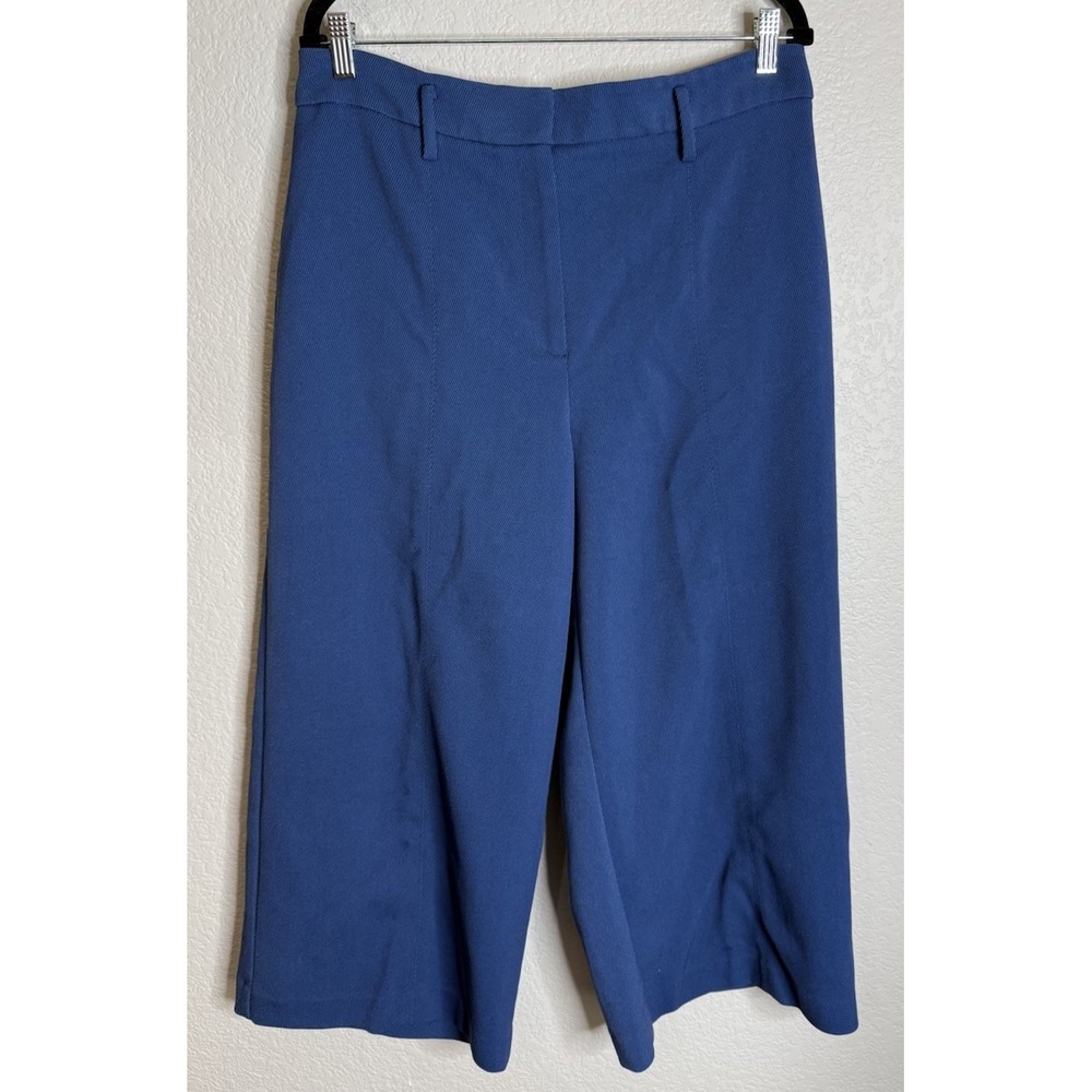 Ann Taylor Womens Size 12 Blue Pants Cropped Wide Leg Preppy Nautical‎ Beach